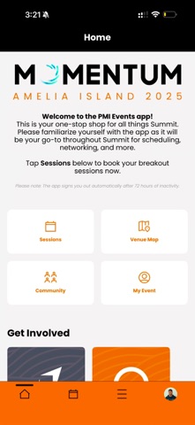 PMI Events screenshot