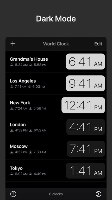 World Clock Time Zone Widgets Screenshot