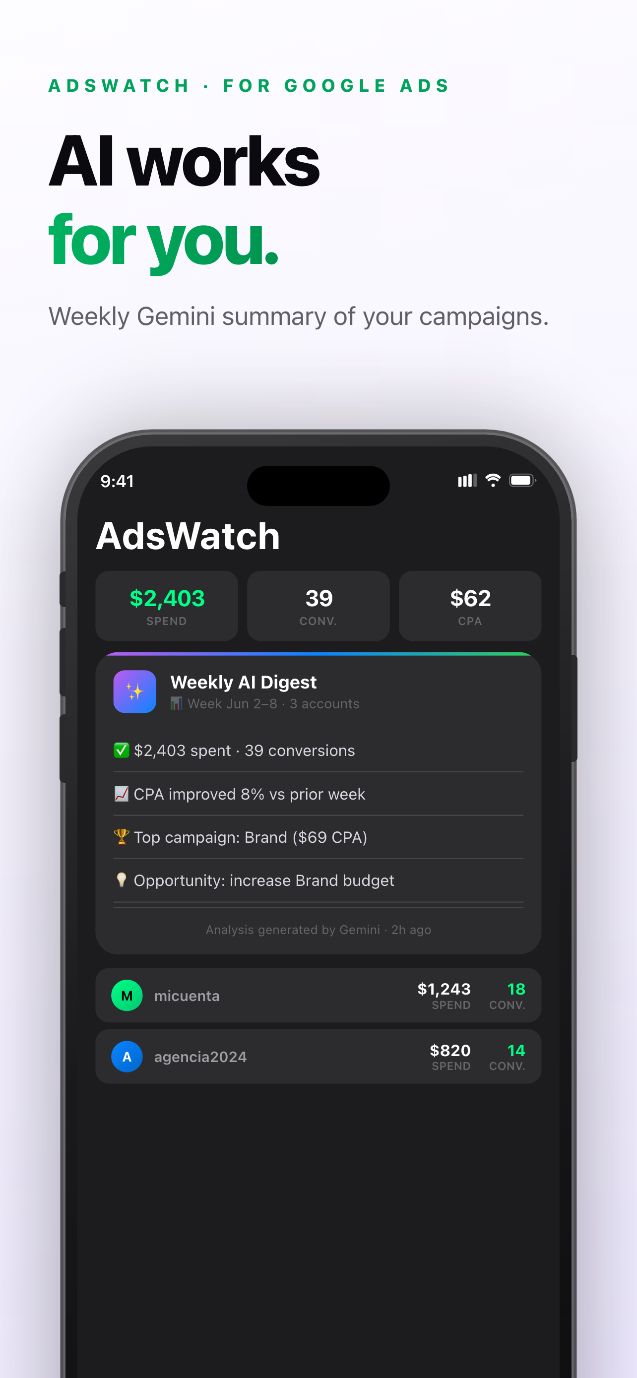 AdsWatch: Campaigns & Ads