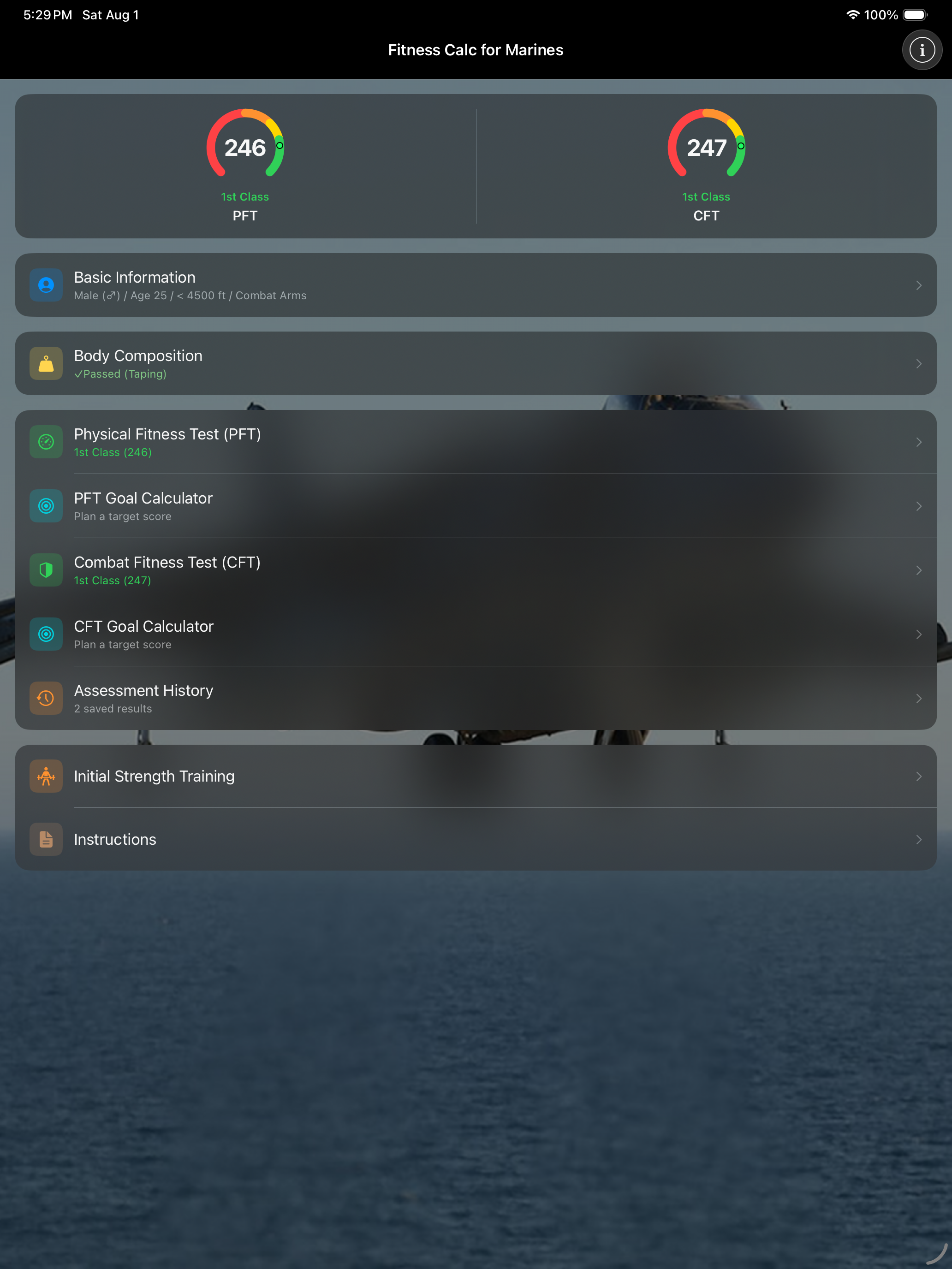 Fitness Calc for Marines screenshot 11