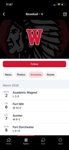 Waccamaw High School Warriors screenshot