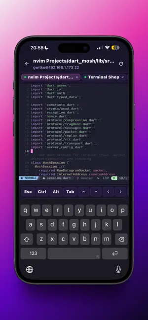 Conduit: SSH, Mosh & SFTP iPhone screenshot 1