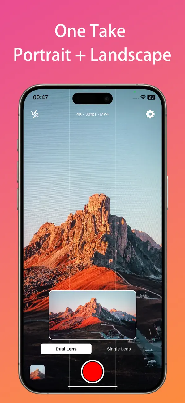 Screenshot #1 pour Dual Cam Recorder Pro One Take