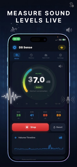 DB Sense- Sound Level Meter Screenshot 1 of 7
