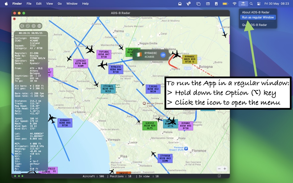 #2. ADS-B Radar (macOS) 由: Jan Nutbroek