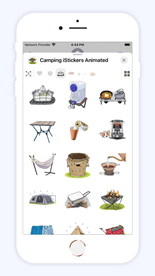 #1. Camping iStickers Animated (iOS) By: Pratik Dhebariya