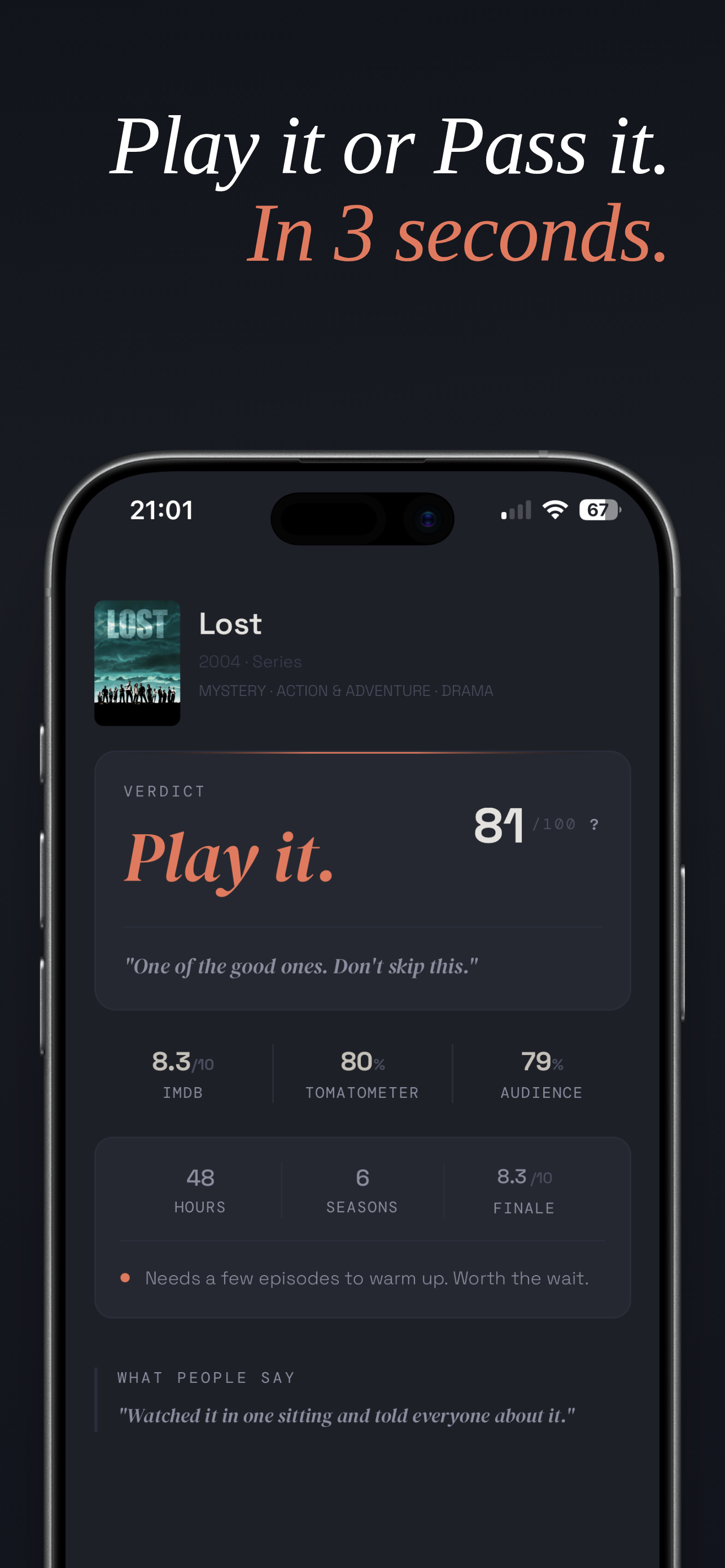 Play or Pass: What to Watch