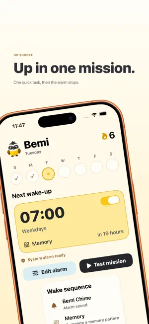 Bemi: Morning Alarm screenshot 1