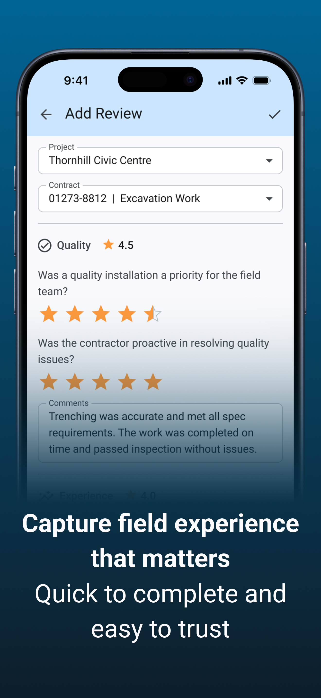 Construct Performance Rating