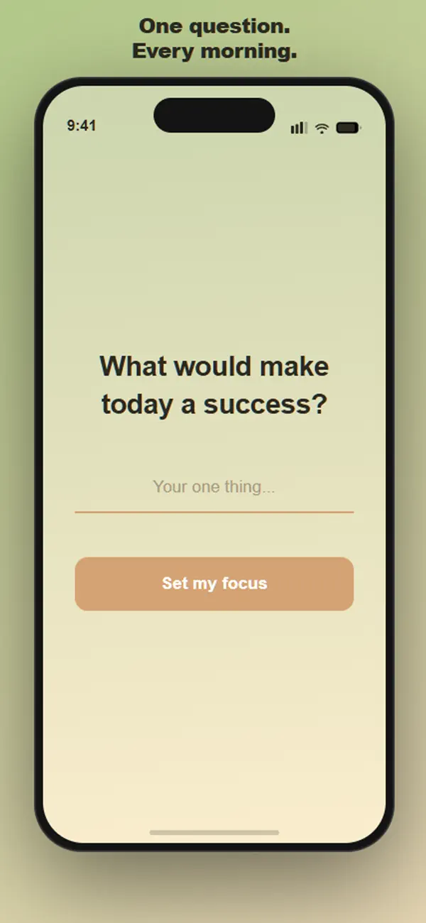 Screenshot #1 pour Just One Thing: Daily Focus