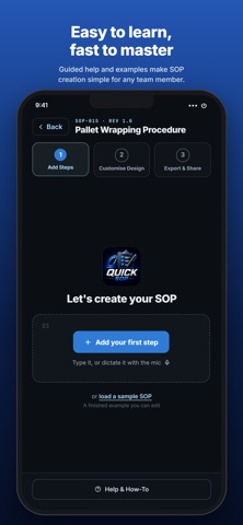 Quick SOP: Work Instructions iPhone screenshot