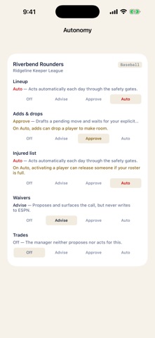 Knute: Autonomous Fantasy GM iPhone screenshot