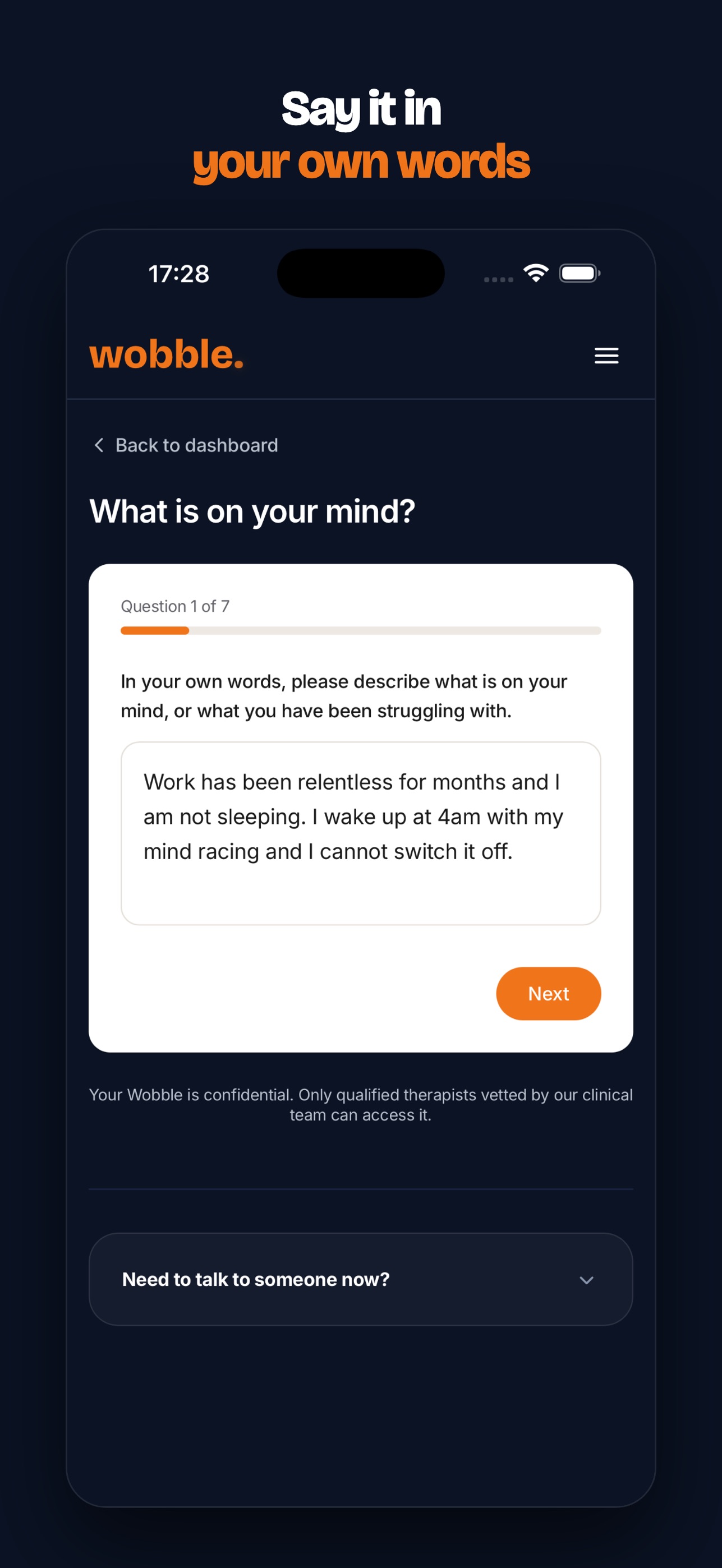 Screenshot 2 of Wobble: Mental Health Support