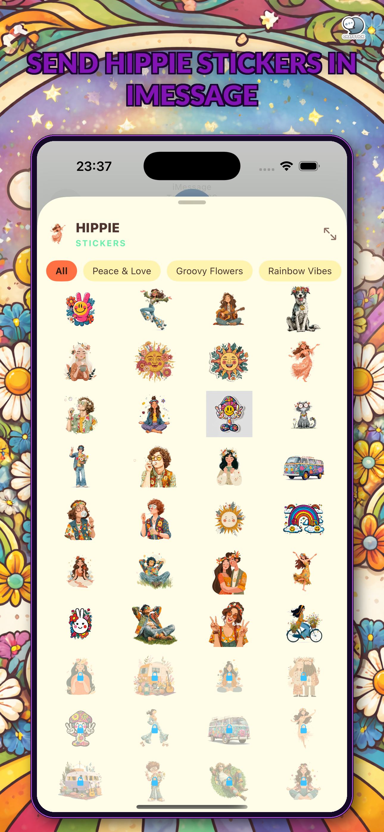 Hippie Emoji Stickers by CS