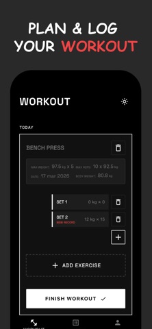 Ghost Lift - Workout Journal Screenshot 1 of 3