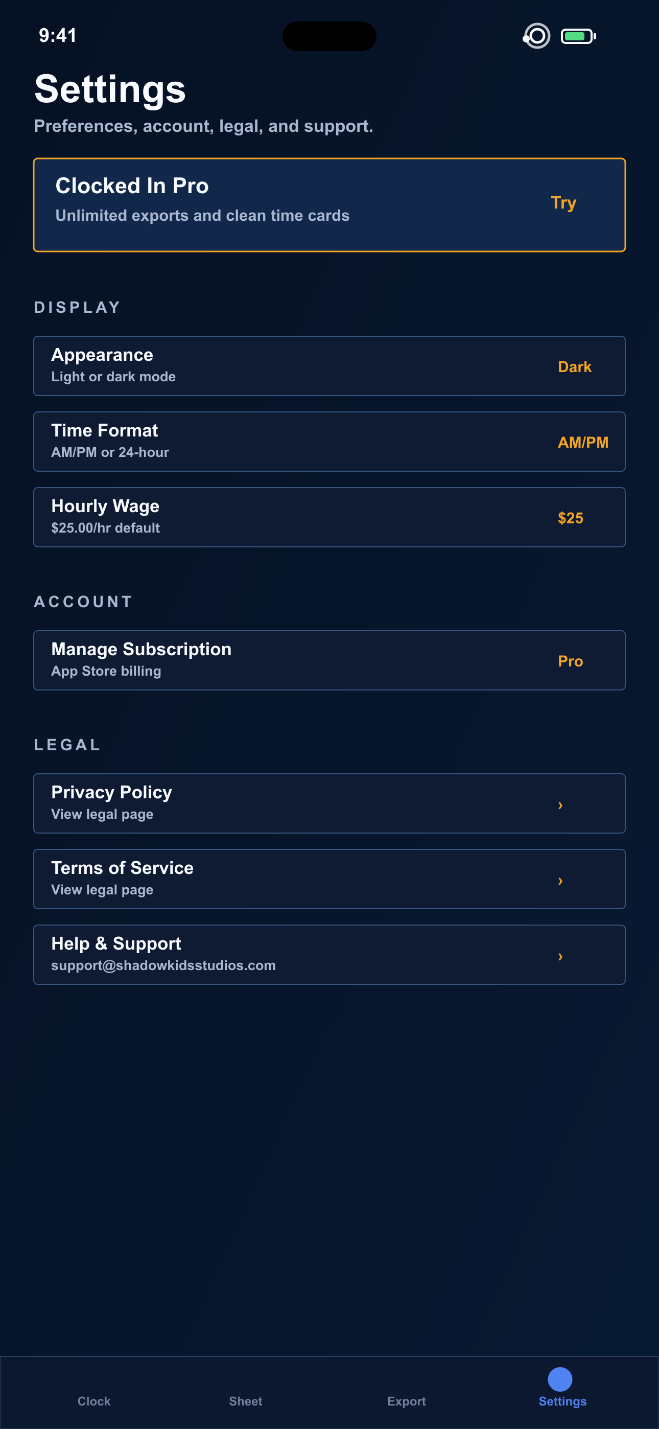Clocked-In Timecard screenshot 5