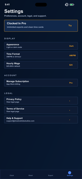 Clocked-In Timecard Screenshot 5 of 5