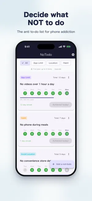 NoTodo - Quit Phone Addiction screenshot 1