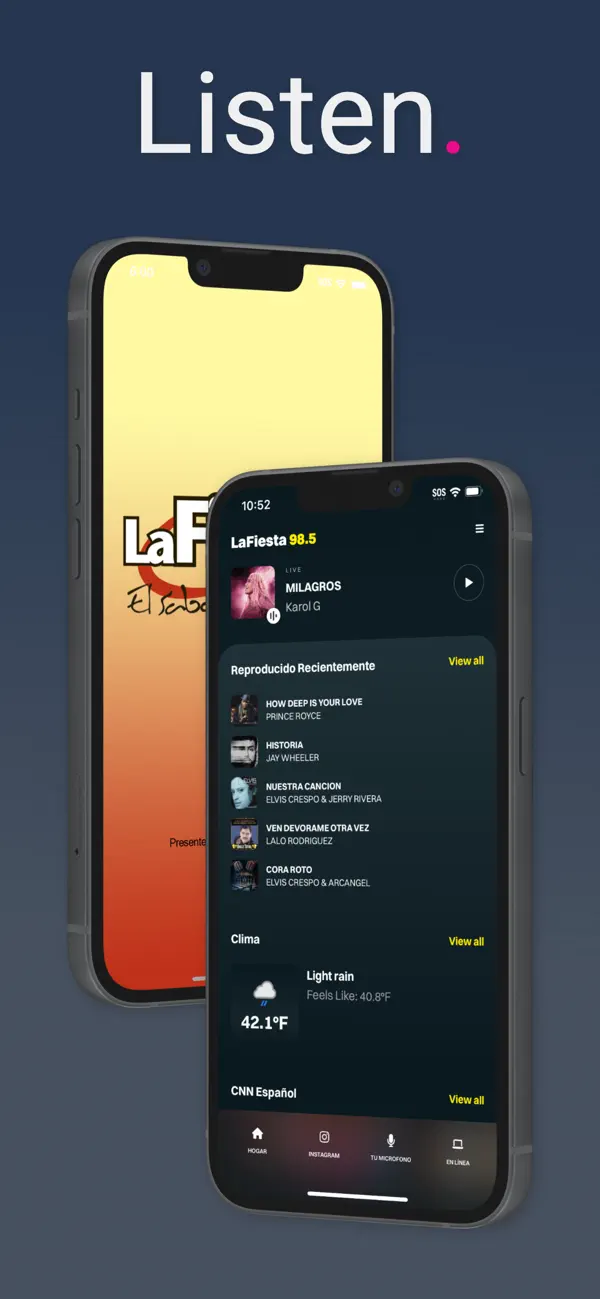 Screenshot #1 pour LaFiesta 98.5 Spanish Hits