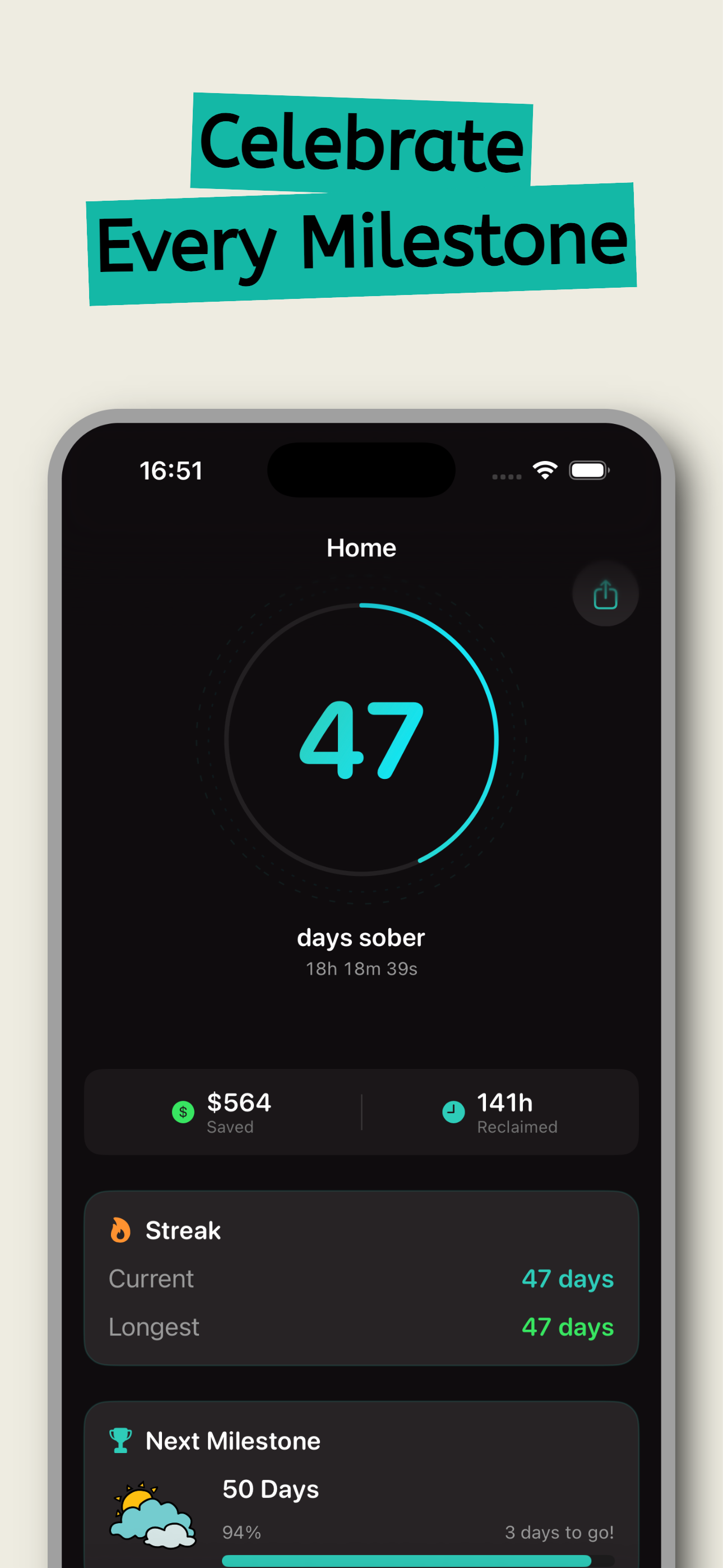 Dry Days Sober Alcohol Tracker screenshot 5