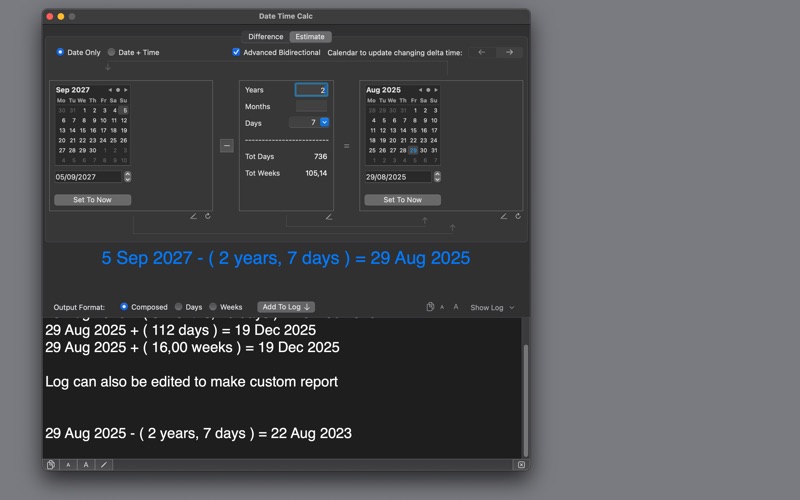 Date Time Calc LT screenshot