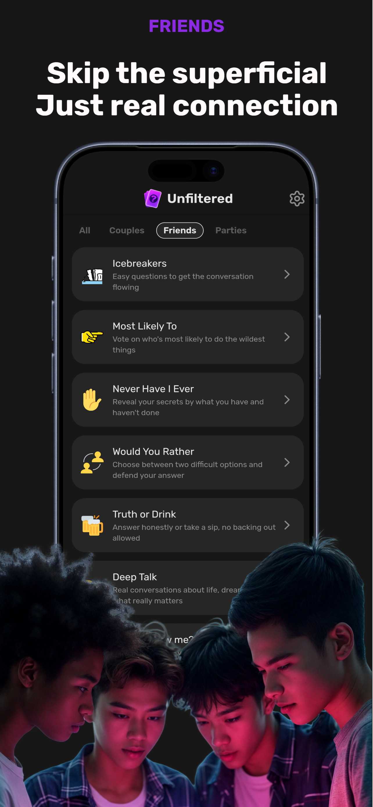 Unfiltered: Question Card Game screenshot 5