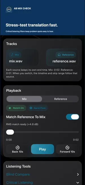 AB Mix Check screenshot 3
