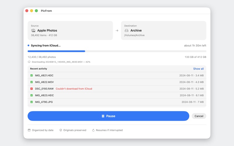 PicFrom – Save Your Photos screenshot