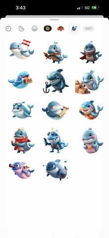 Adventurous Whale Stickers Screenshot 3 of 4
