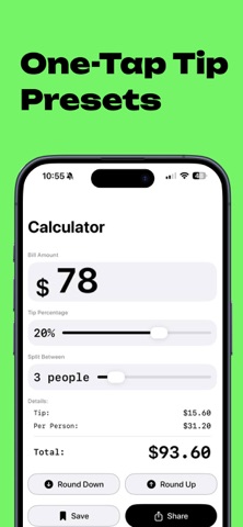 Tip Calculator Splitsy iPhone screenshot