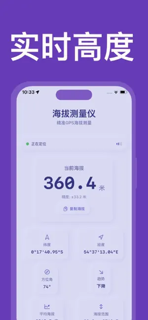 海拔测量仪：GPS实时海报高度表 screenshot 2