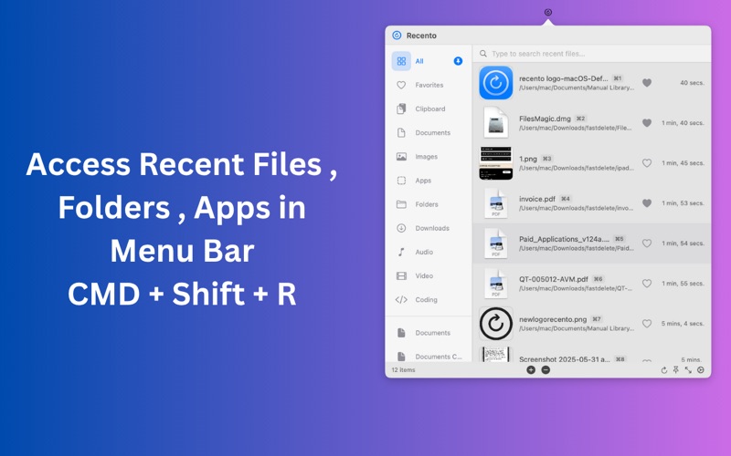 Recento Recents Clipboard App app screenshot
