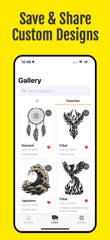 AI Tattoo Generator & Try On iPhone screenshot