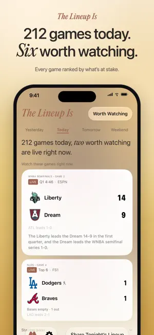 The Lineup Is: Sports tonight screenshot 1