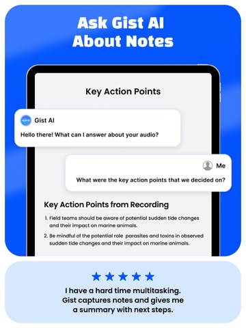 AI Voice Notes & Summary :Gist iPad screenshot