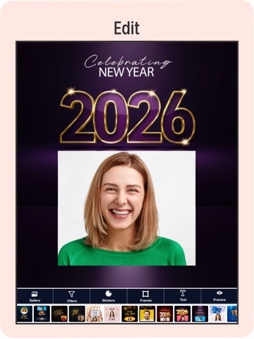 New Year Greetings Maker 2026 iPad screenshot