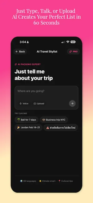 TravelGlam: AI Packing List screenshot 1