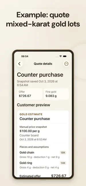 Gold Calculator: Buyer Desk screenshot 1