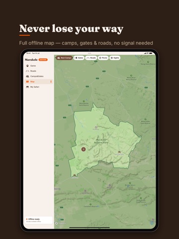 Marakele Safari: Map & Guide iPad screenshot