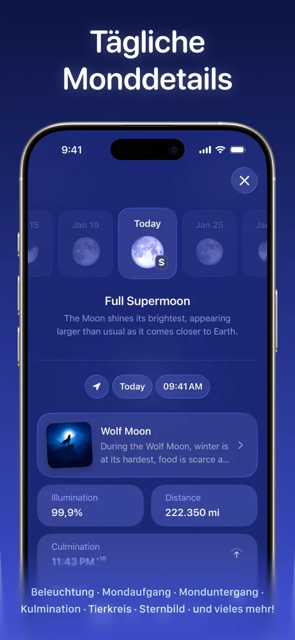 Moonlitt: Mond/Moon Tracker iPhone App Screenshot 7 – Wetter