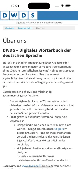DWDS iPhone screenshot 5