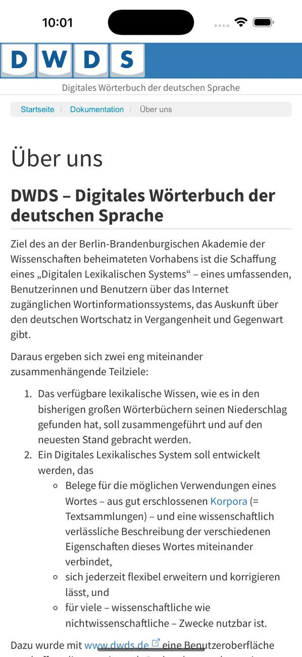 #5. DWDS (iOS) Ved: Berlin-Brandenburg Academy