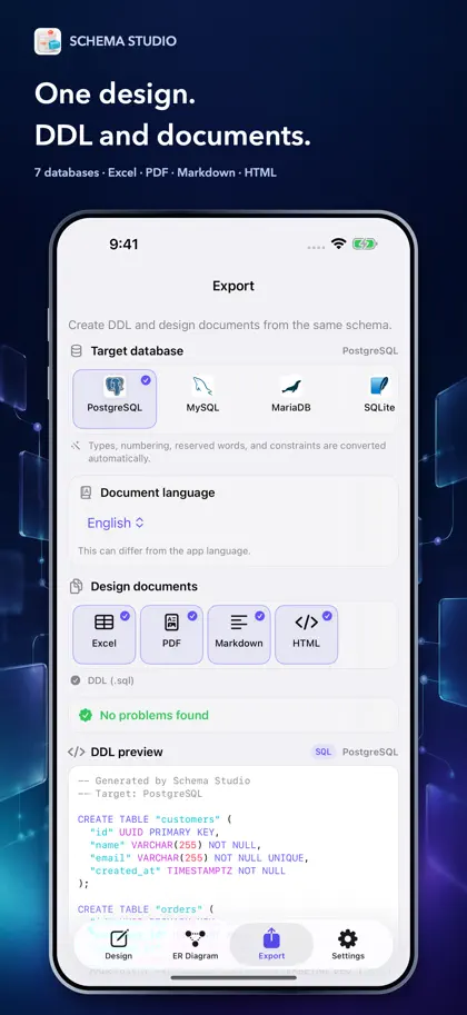 Screenshot 3 di 5 di Schema Studio: Database Design