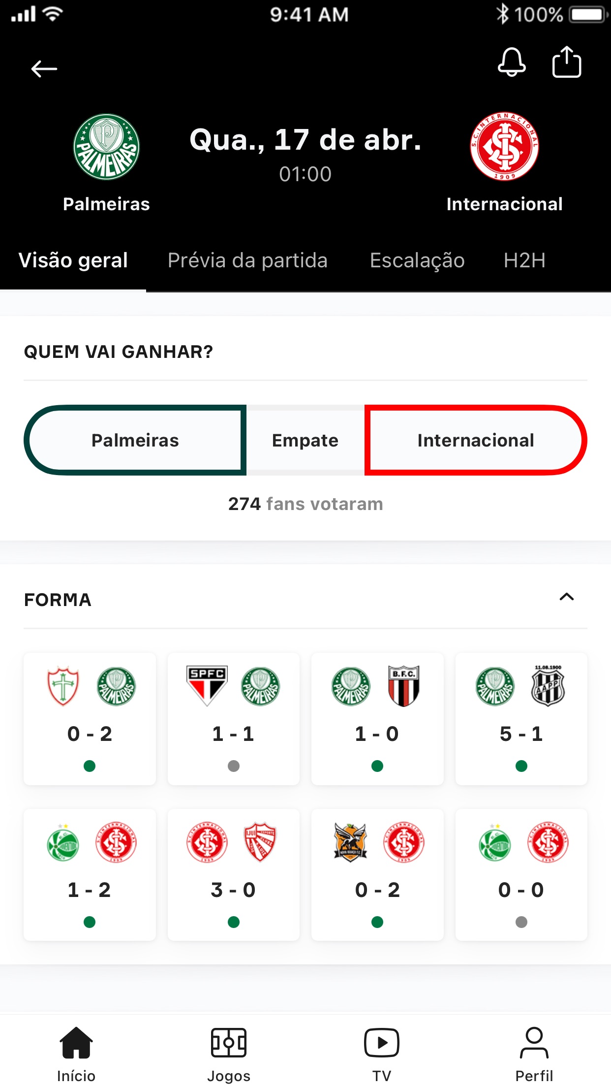 Screenshot do app OneFootball Resultados Futebol