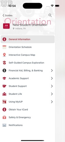 IUP Guidebook iPhone screenshot