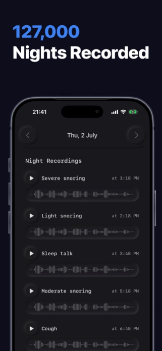 Snore Recorder Pro App Screenshot 4 of 9