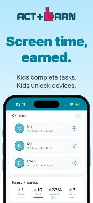 ACT+EARN: Kids Screen Time screenshot 1