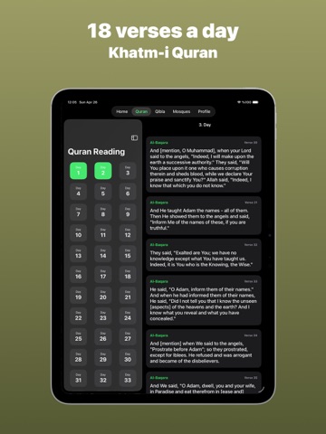 Adhan Times and Quran Verses iPad screenshot
