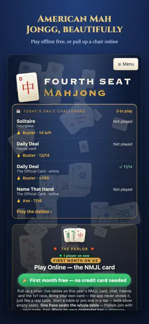 American Mahjong: Fourth Seat screenshot 1