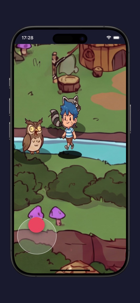 My Voice Zoo App - L'outil facilite des rencontres animales captivantes, comme celles avec un raton laveur et un hibou, permettant une exploration libre grâce aux commandes simplifiées à l'écran.